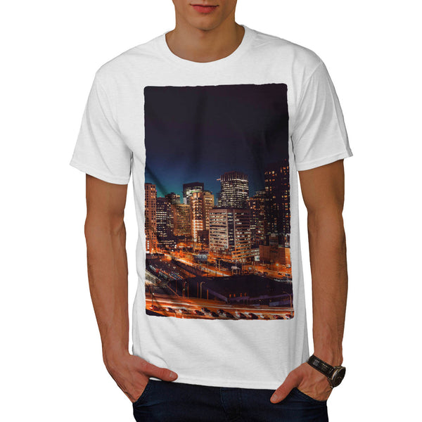 Dark Night City Light Mens T-Shirt