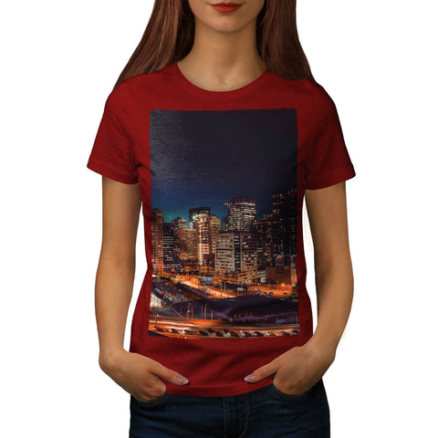 Dark Night City Light Womens T-Shirt