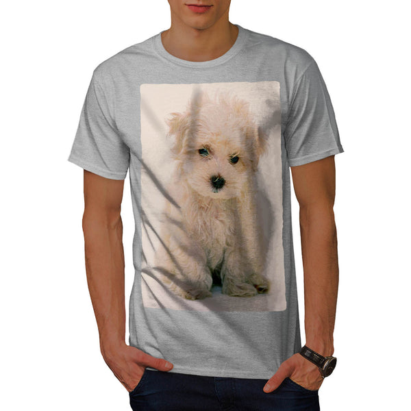 Fluffy White Dog Mens T-Shirt