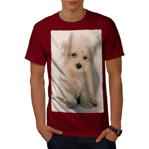 Fluffy White Dog Mens T-Shirt