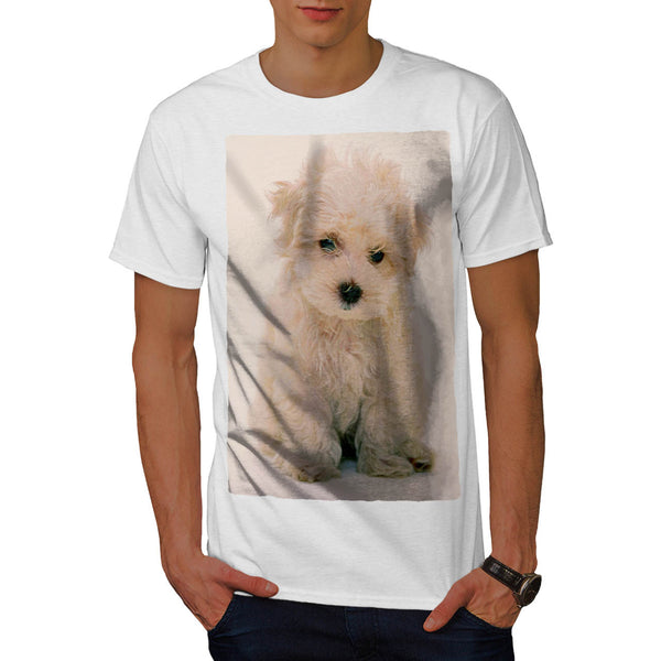 Fluffy White Dog Mens T-Shirt