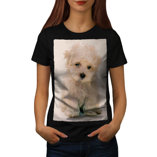 Fluffy White Dog Womens T-Shirt