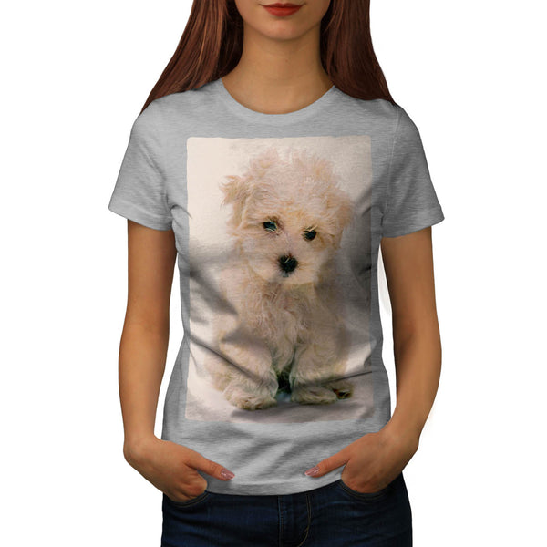Fluffy White Dog Womens T-Shirt