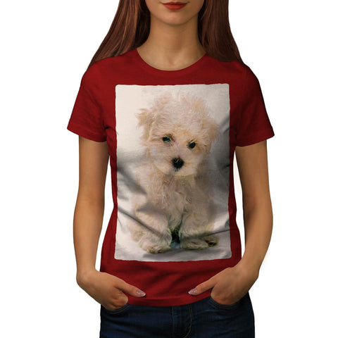 Fluffy White Dog Womens T-Shirt