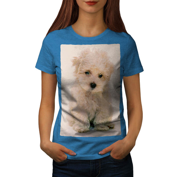 Fluffy White Dog Womens T-Shirt