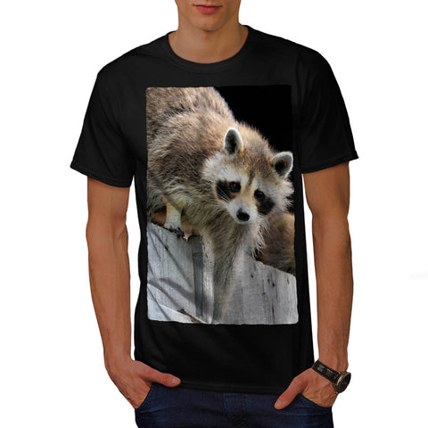 Fluffy Racoon Mens T-Shirt