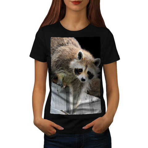 Fluffy Racoon Womens T-Shirt