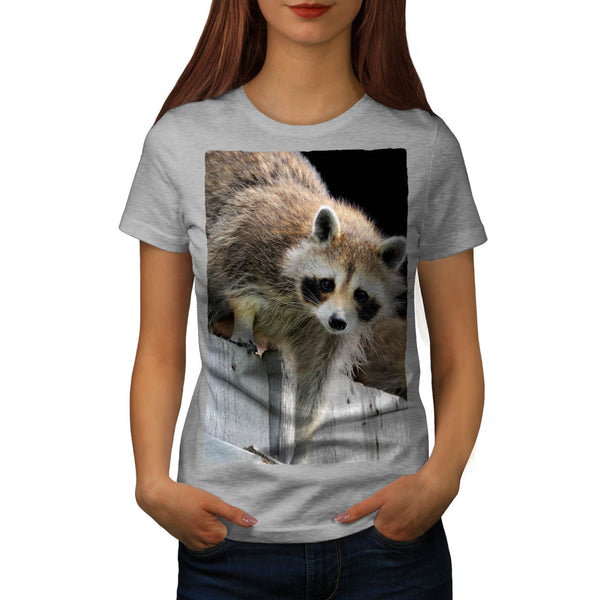 Fluffy Racoon Womens T-Shirt