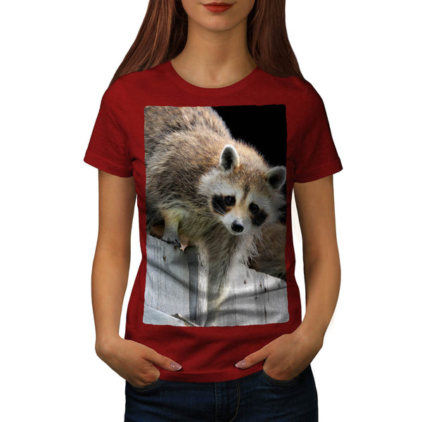 Fluffy Racoon Womens T-Shirt