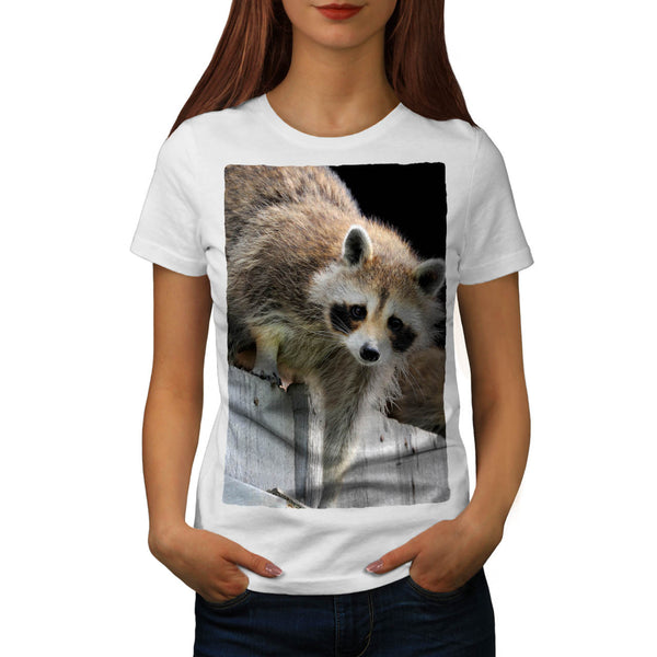 Fluffy Racoon Womens T-Shirt