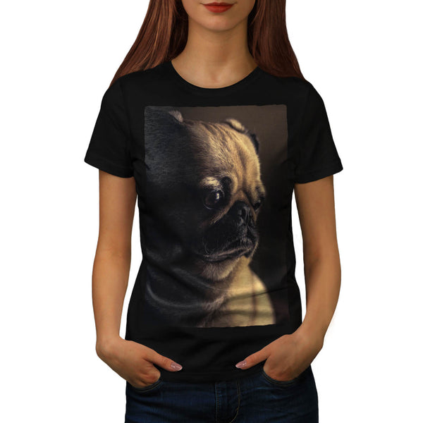 Mops Dog Face Womens T-Shirt