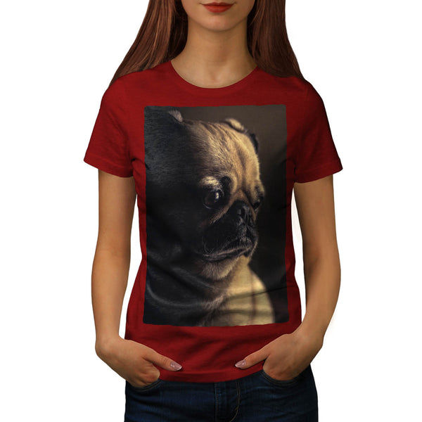 Mops Dog Face Womens T-Shirt