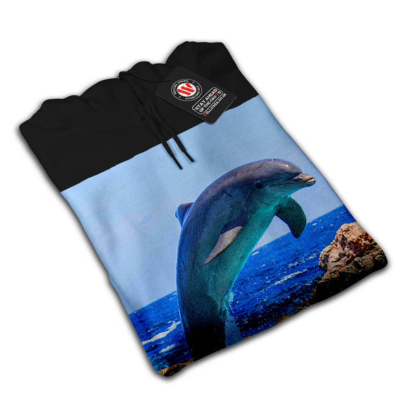 Funny Jumping Dolphin Mens Hoodie