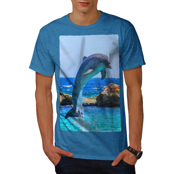 Funny Jumping Dolphin Mens T-Shirt
