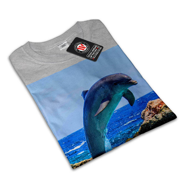 Funny Jumping Dolphin Womens T-Shirt