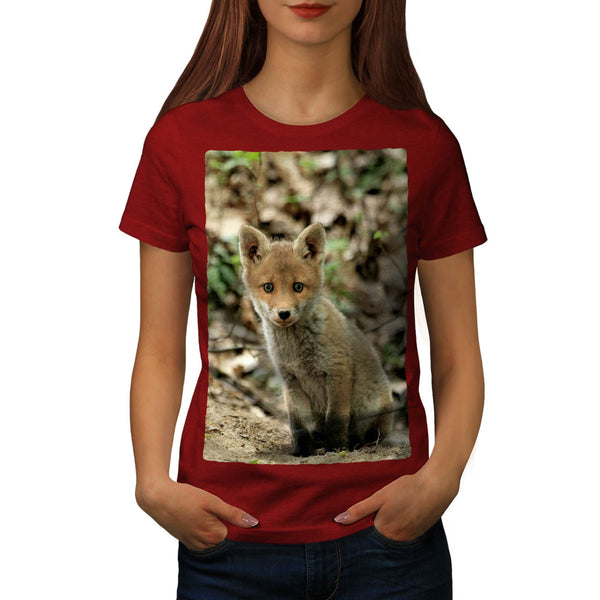 Adorable Red Fox Cub Womens T-Shirt