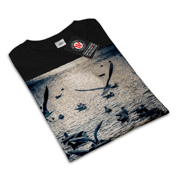 Bird Over The Water Mens T-Shirt