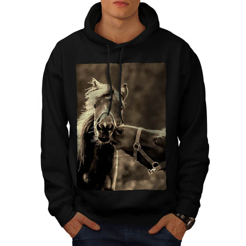 Kissing Horses Mens Hoodie