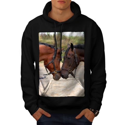 Friendly Cute Horses Mens Hoodie