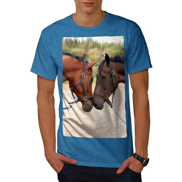 Friendly Cute Horses Mens T-Shirt