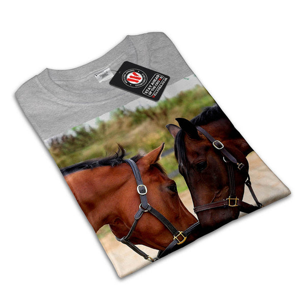 Friendly Cute Horses Womens T-Shirt