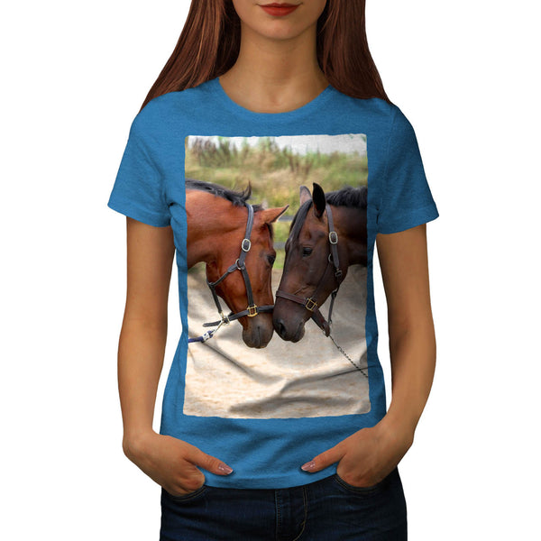 Friendly Cute Horses Womens T-Shirt
