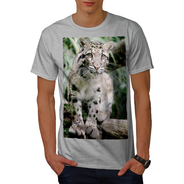 Cute Wild Grey Fur Cat Mens T-Shirt