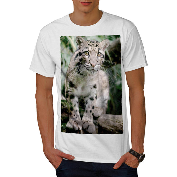 Cute Wild Grey Fur Cat Mens T-Shirt