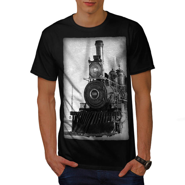 Retro Train Picture Mens T-Shirt