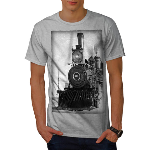 Retro Train Picture Mens T-Shirt