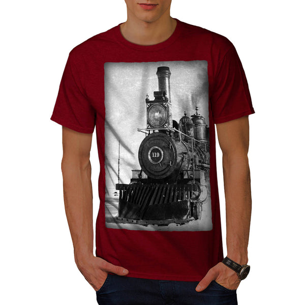 Retro Train Picture Mens T-Shirt