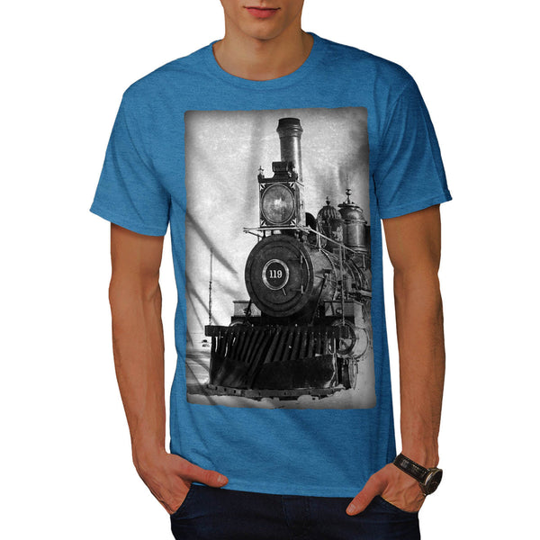 Retro Train Picture Mens T-Shirt