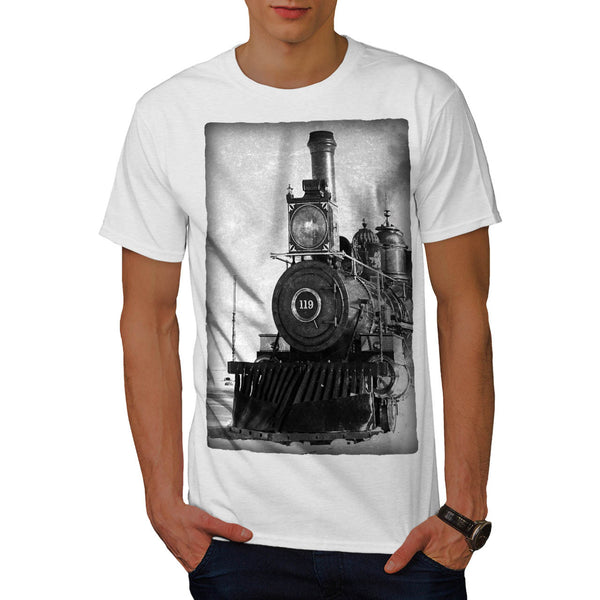 Retro Train Picture Mens T-Shirt