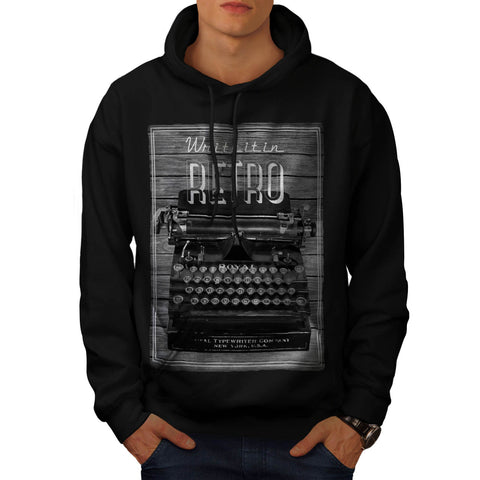 Retro Typewriter Mens Hoodie