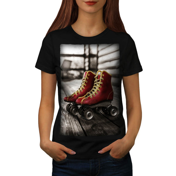 Retro Roller Blades Womens T-Shirt