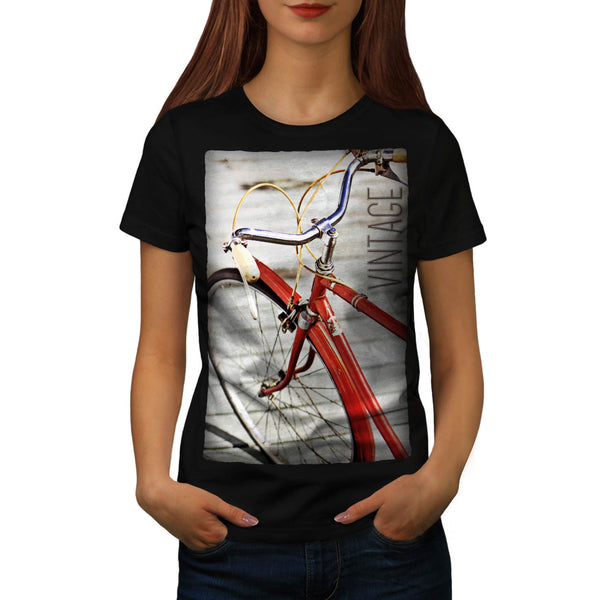 Vintage Red Bike Womens T-Shirt