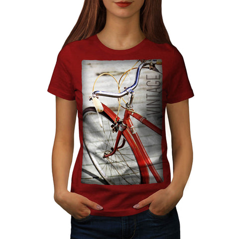 Vintage Red Bike Womens T-Shirt