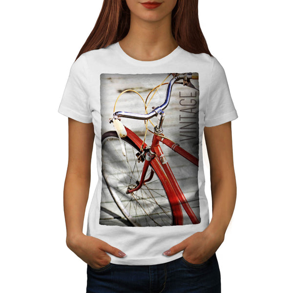 Vintage Red Bike Womens T-Shirt