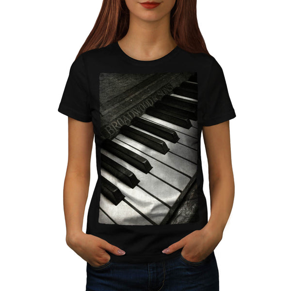 Vintage Old Piano Womens T-Shirt