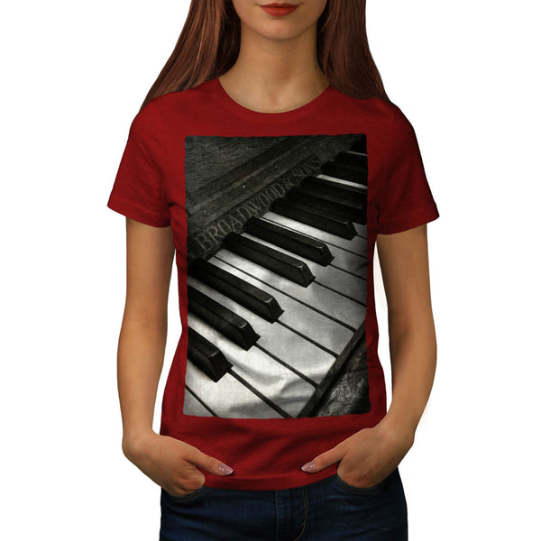 Vintage Old Piano Womens T-Shirt