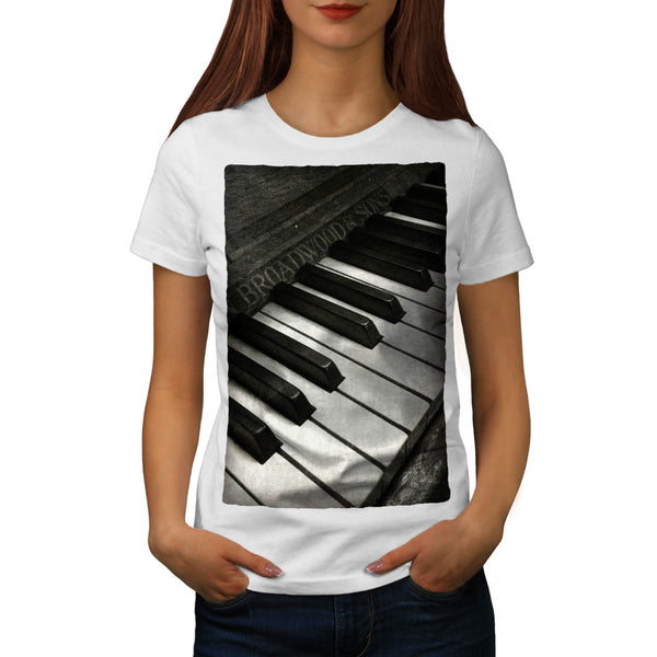 Vintage Old Piano Womens T-Shirt