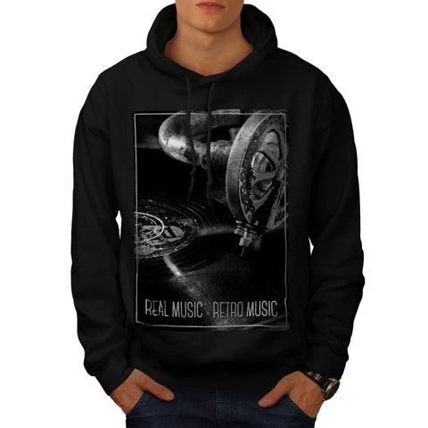 Vinyl Music Player Mens Hoodie