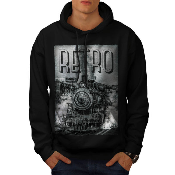 Retro Old Train Mens Hoodie