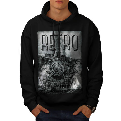 Retro Old Train Mens Hoodie