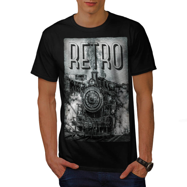 Retro Old Train Mens T-Shirt