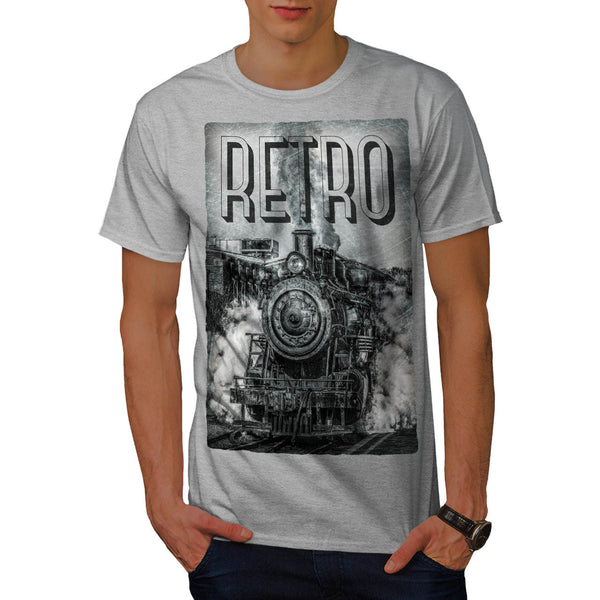 Retro Old Train Mens T-Shirt