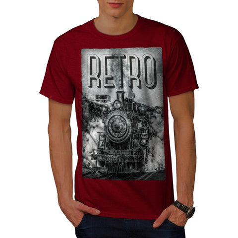 Retro Old Train Mens T-Shirt