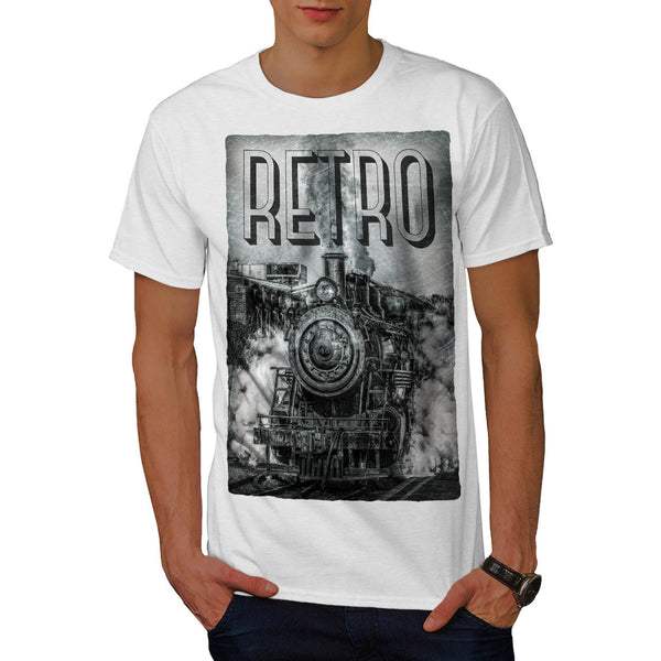 Retro Old Train Mens T-Shirt
