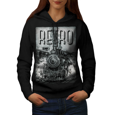 Retro Old Train Womens Hoodie