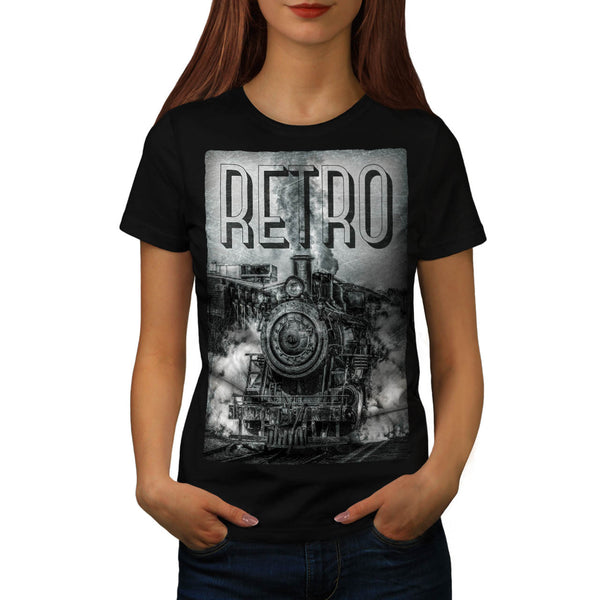 Retro Old Train Womens T-Shirt